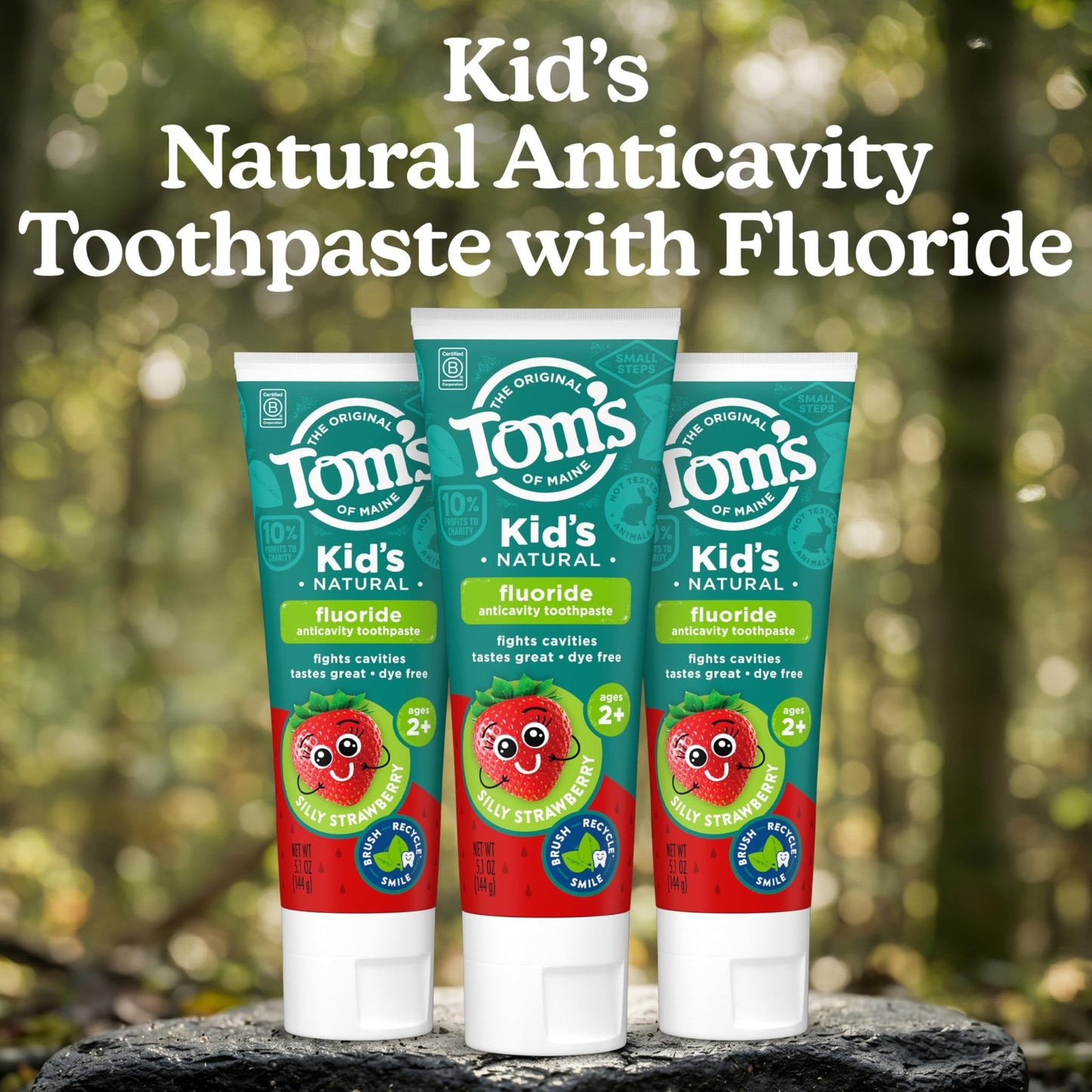 Tom’s of Maine Natural Kids Fluoride Toothpaste, 3 Pack, For Kids Ages 2 and Up, Great Toddler Toothpastes, No Artificial Flavors, Dyes - dailyvitalstore