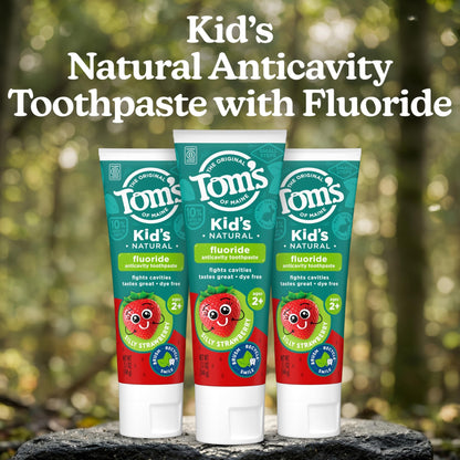 Tom’s of Maine Natural Kids Fluoride Toothpaste, 3 Pack, For Kids Ages 2 and Up, Great Toddler Toothpastes, No Artificial Flavors, Dyes - dailyvitalstore