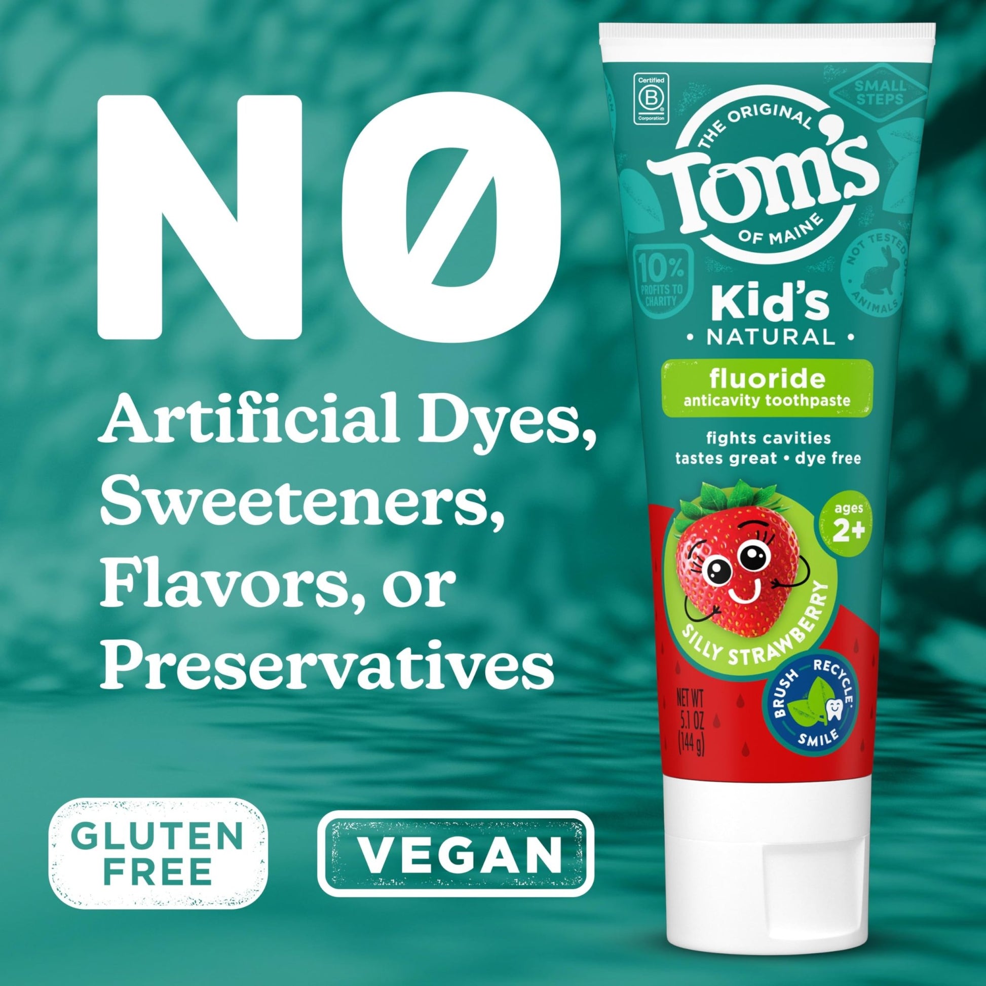 Tom’s of Maine Natural Kids Fluoride Toothpaste, 3 Pack, For Kids Ages 2 and Up, Great Toddler Toothpastes, No Artificial Flavors, Dyes - dailyvitalstore