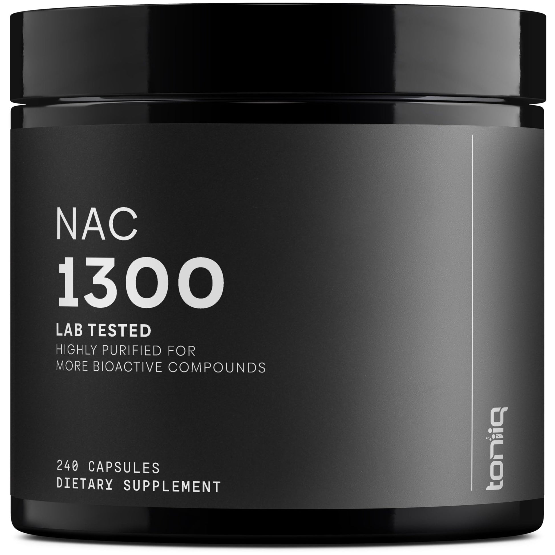 Toniiq 1300mg NAC - 4 Month Supply - Min. 98%+ Tested Purity - Ultra High Strength Bioavailable NAC Cysteine Supplement - 240 Vegetarian N Acetyl Cysteine - dailyvitalstore
