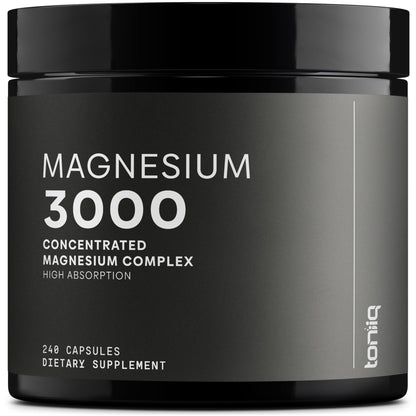 Toniiq 3,000mg Ultra High Strength Magnesium Glycinate - 20% Purified to Contain 600mg of Elemental Magnesium - Chelated and Bioavailable Magnesium - dailyvitalstore