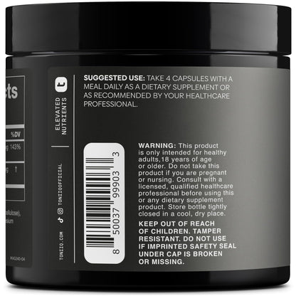 Toniiq 3,000mg Ultra High Strength Magnesium Glycinate - 20% Purified to Contain 600mg of Elemental Magnesium - Chelated and Bioavailable Magnesium - dailyvitalstore