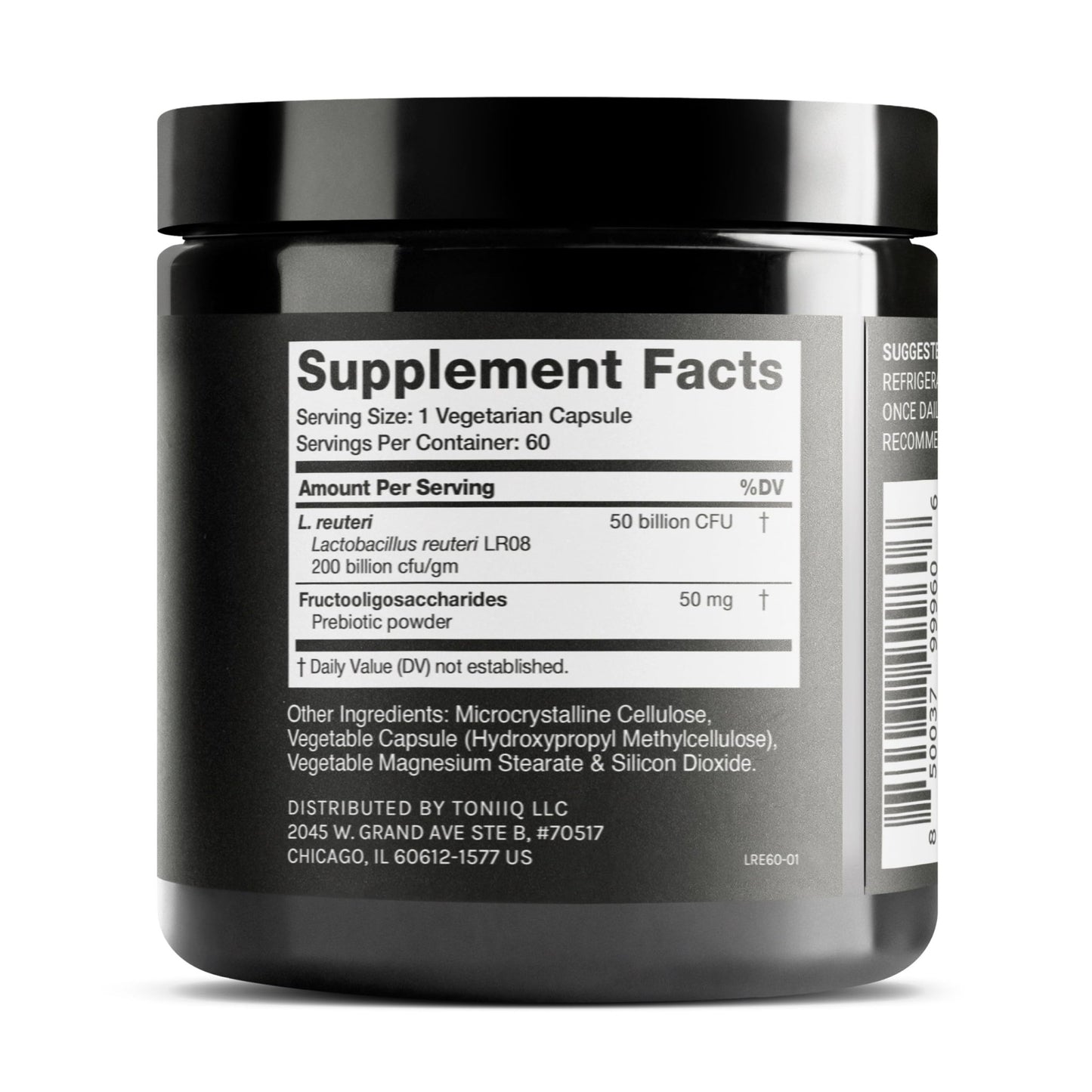 Toniiq 50 Billion CFU Lactobacillus Reuteri Probiotic 50mg per Serving - L Reuteri Probiotics - Highest CFU Count Lactobacillus Reuteri Probiotic - 60 Vegetarian Capsules - 60 Servings - dailyvitalstore