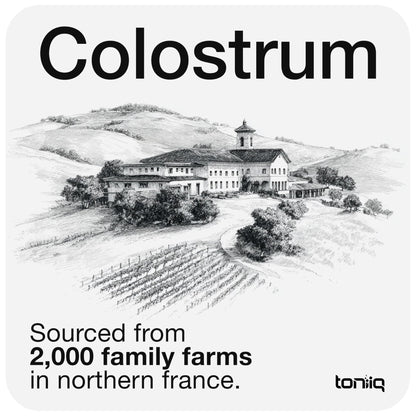 Toniiq Bovine Colostrum Powder Supplement 2000mg - 50% IgG for Gut Health, Immune Support & Skin - French Colostrum Farm-to-Jar Traceable - dailyvitalstore