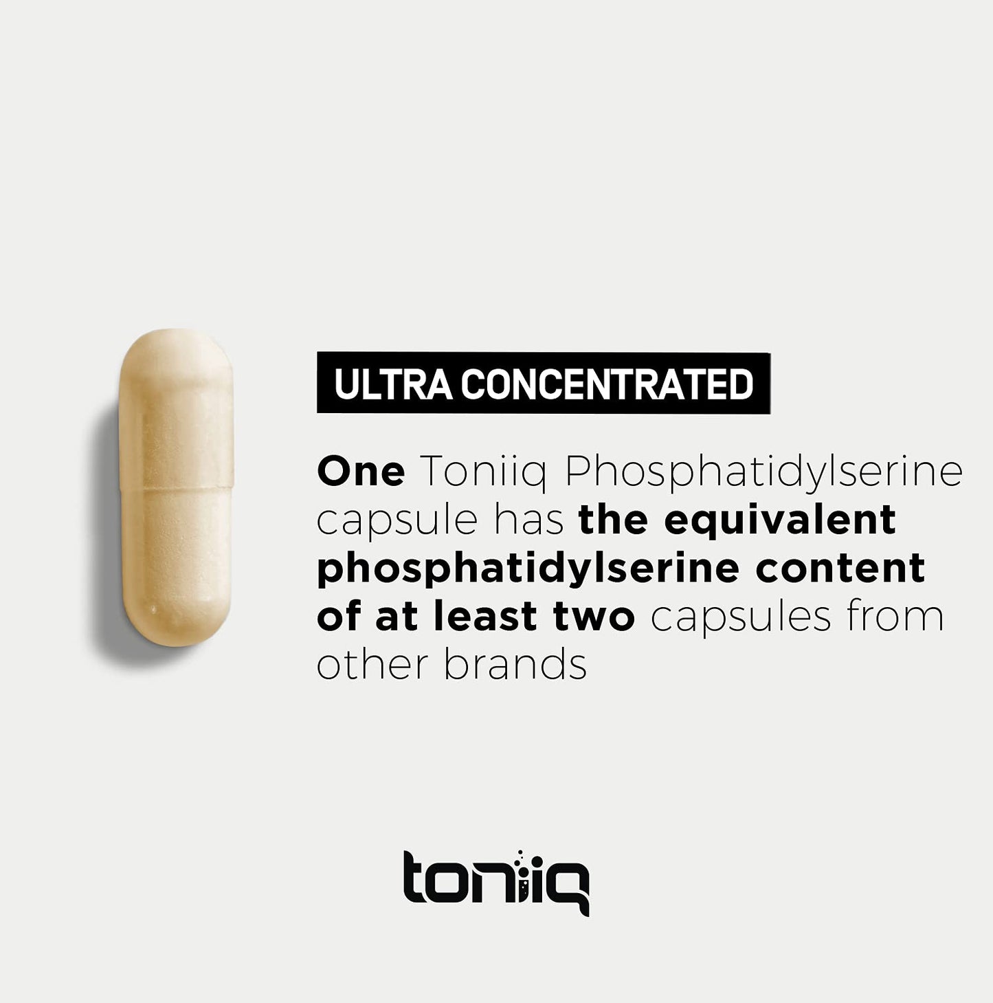Toniiq Phosphatidylserine - 400mg Formula - World’s First 50% Purity - Highest Purity in the US - Soy Free Phosphatidylserine Supplement - dailyvitalstore
