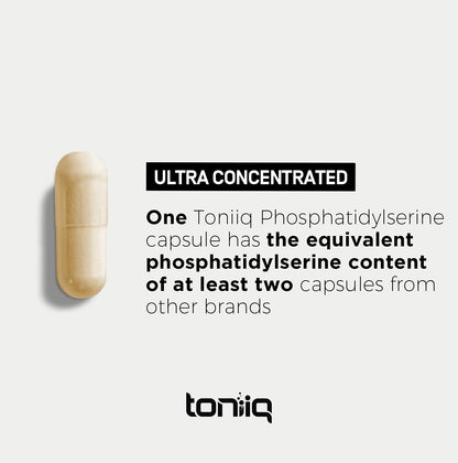 Toniiq Phosphatidylserine - 400mg Formula - World’s First 50% Purity - Highest Purity in the US - Soy Free Phosphatidylserine Supplement - dailyvitalstore