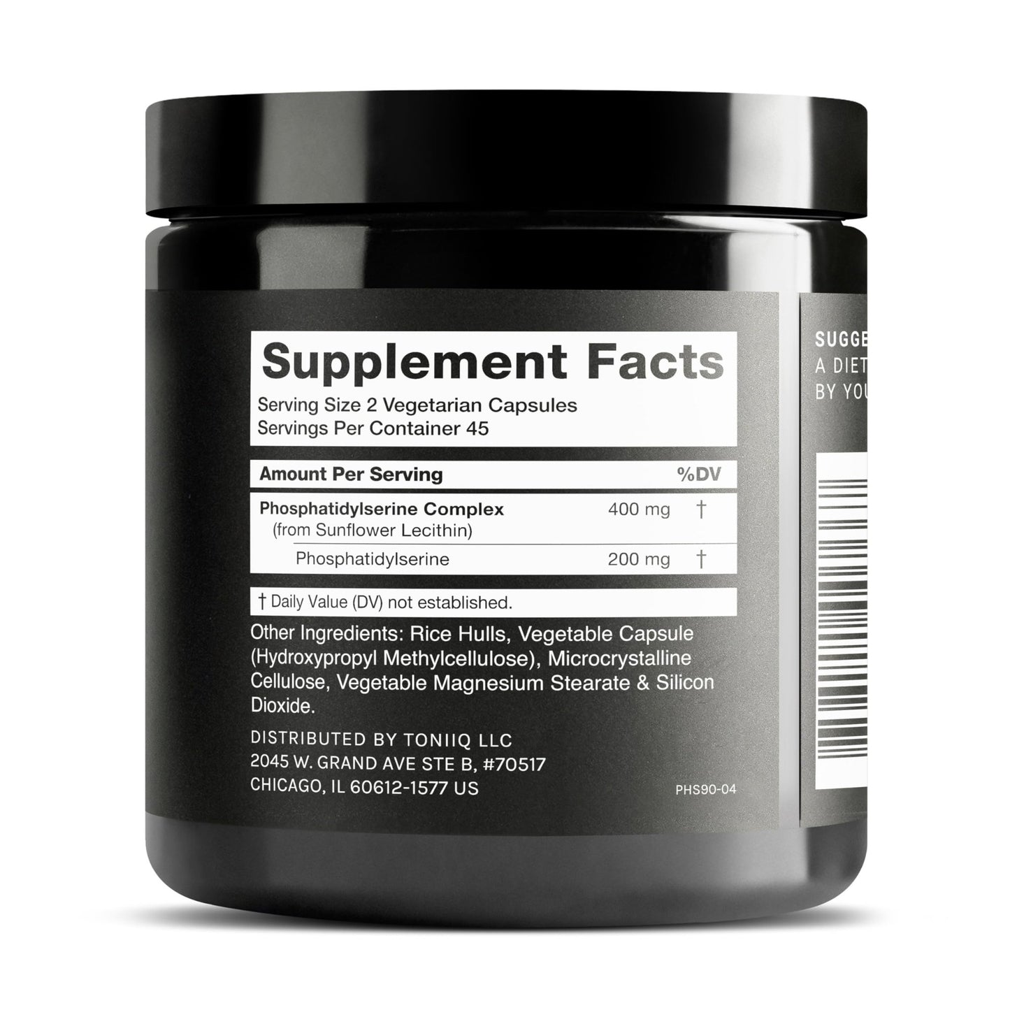 Toniiq Phosphatidylserine - 400mg Formula - World’s First 50% Purity - Highest Purity in the US - Soy Free Phosphatidylserine Supplement - dailyvitalstore