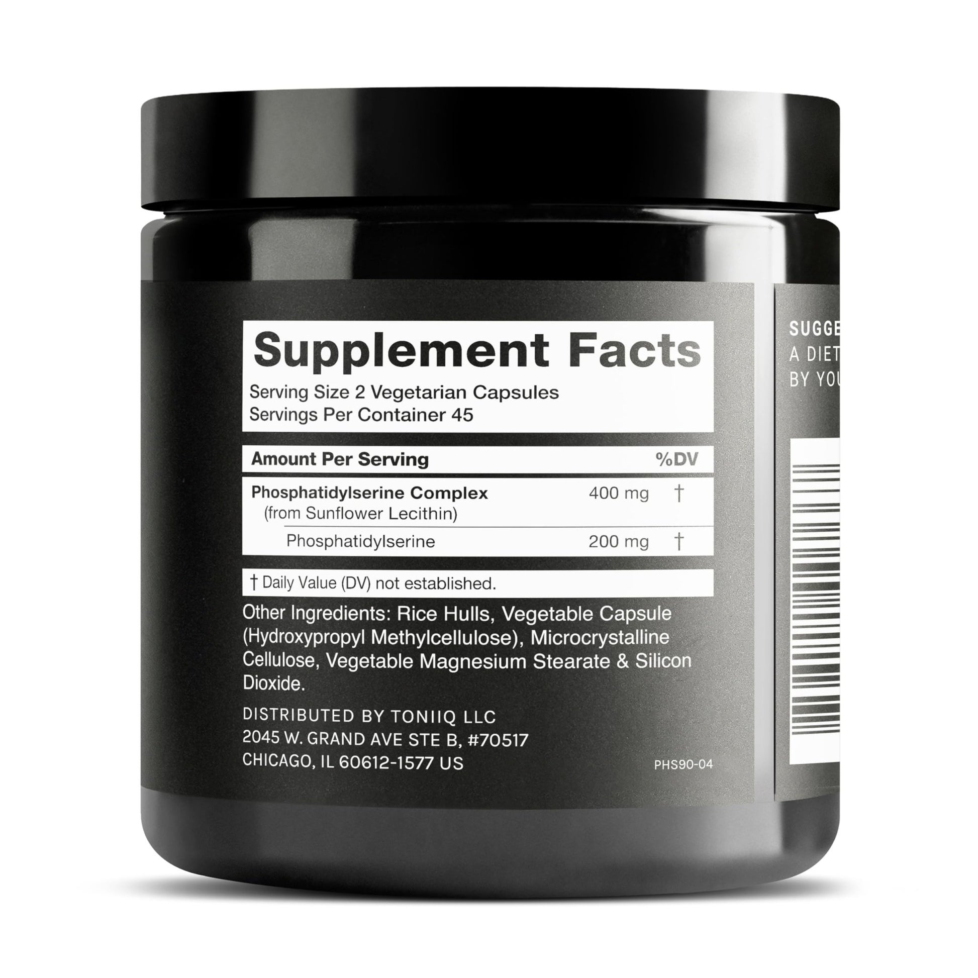 Toniiq Phosphatidylserine - 400mg Formula - World’s First 50% Purity - Highest Purity in the US - Soy Free Phosphatidylserine Supplement - dailyvitalstore