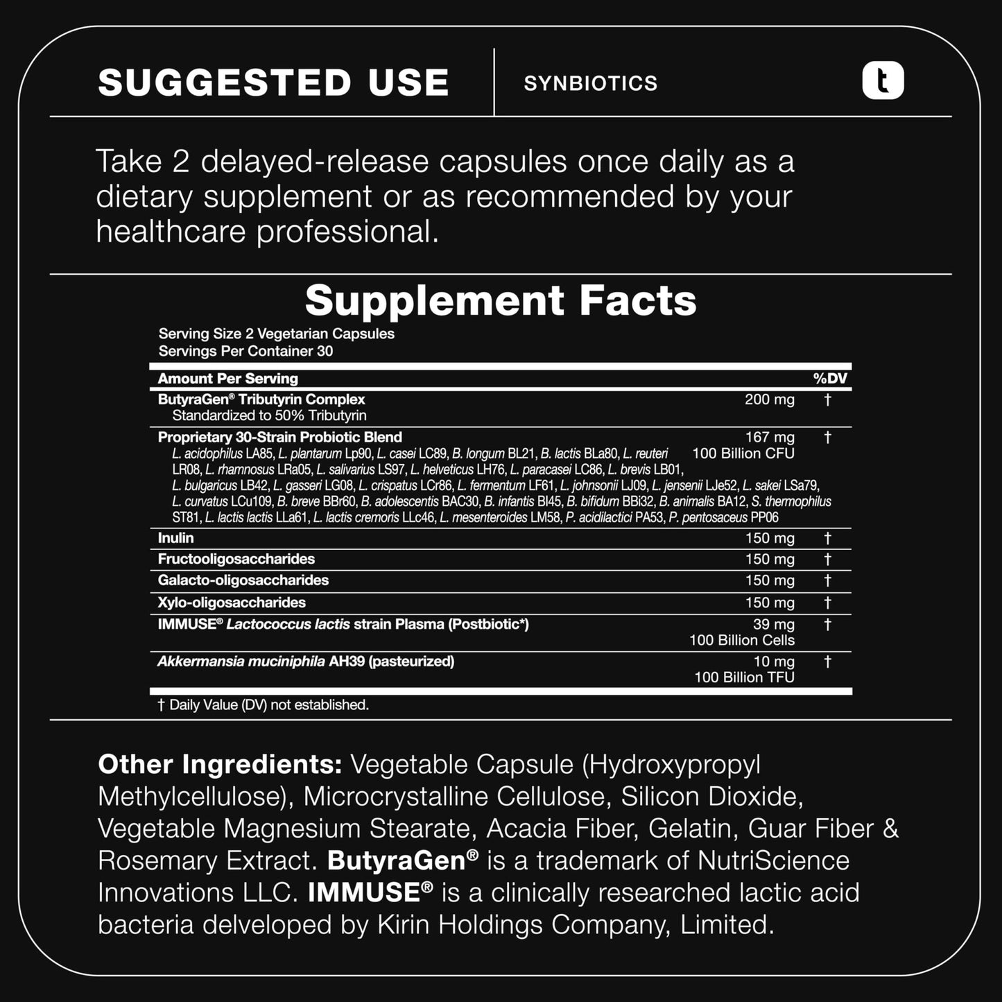 Toniiq Prebiotics and Probiotics – 200B CFU Synbiotic with Postbiotics IMMUSE® & ButyraGen® – 30 Strains for Gut & Digestive Health – Shelf-Stable - dailyvitalstore