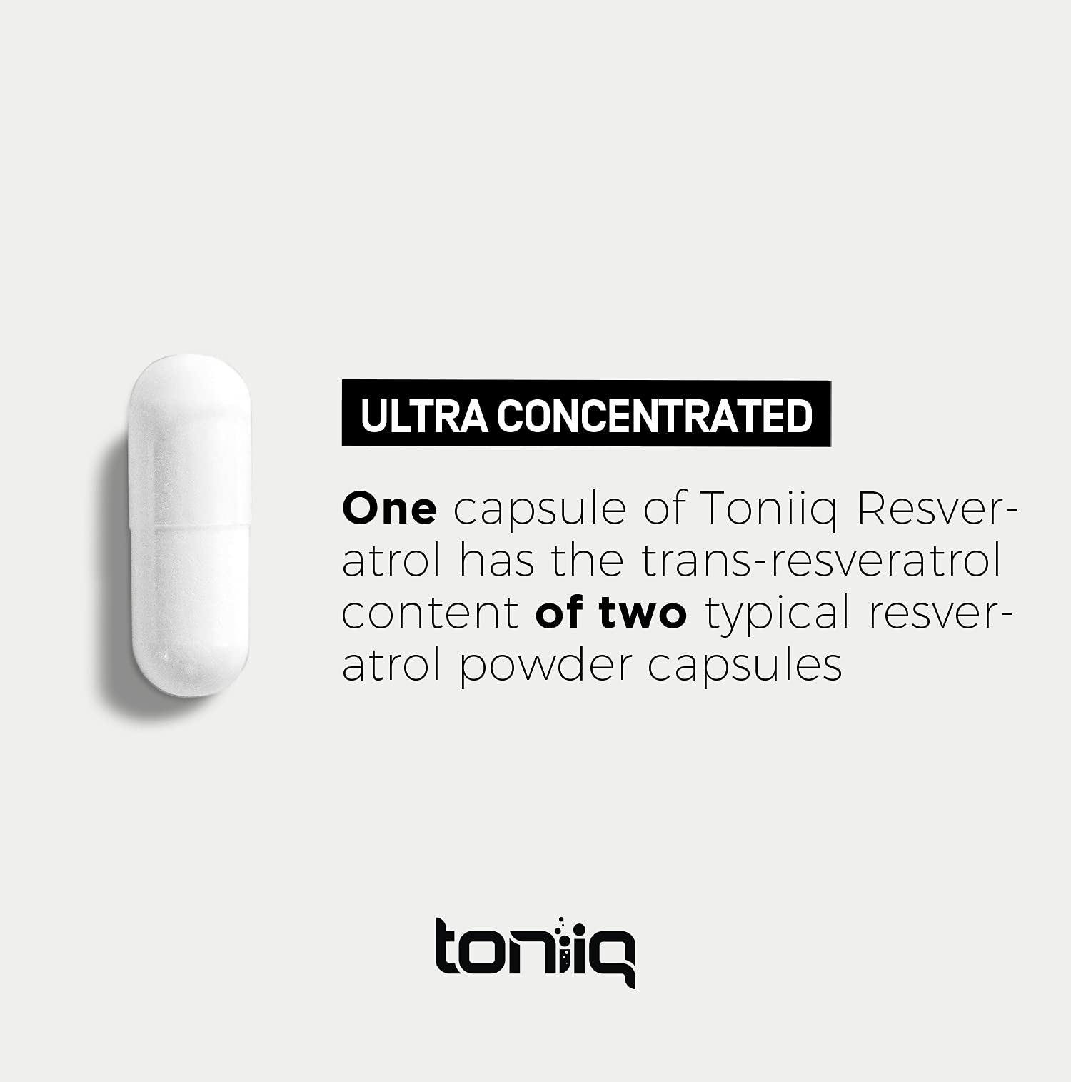 Toniiq Ultra High Purity Resveratrol Capsules - 98% Trans-Resveratrol - Highly Purified and Bioavailable - 60 Caps Reservatrol Supplement - dailyvitalstore
