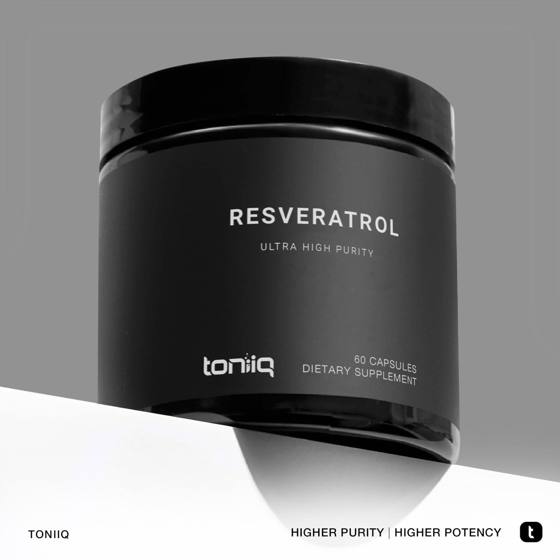 Toniiq Ultra High Purity Resveratrol Capsules - 98% Trans-Resveratrol - Highly Purified and Bioavailable - 60 Caps Reservatrol Supplement - dailyvitalstore
