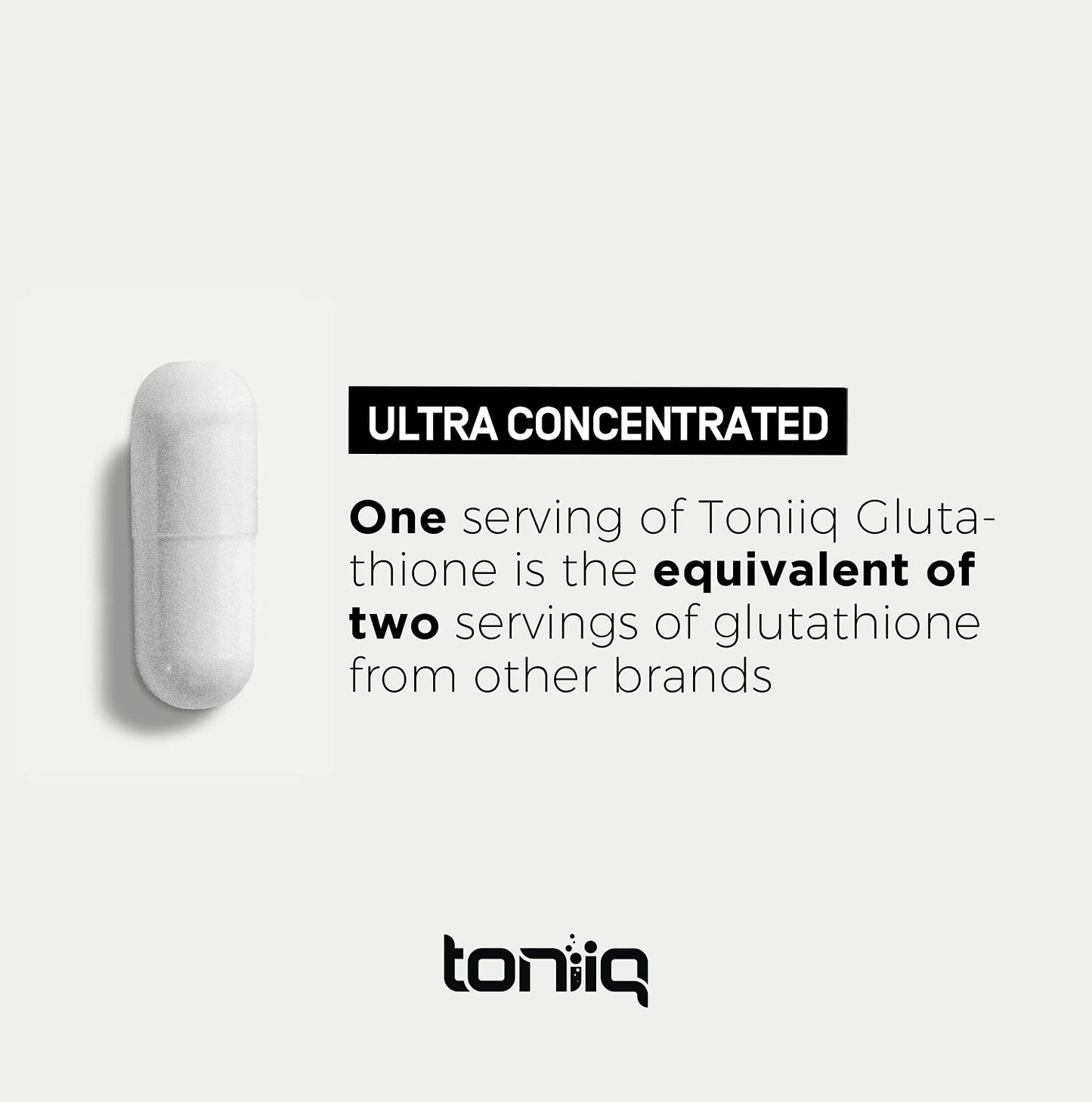 Toniiq Ultra High Strength Glutathione Capsules - 1000mg Concentrated Formula - 98%+ Highly Purified and Bioavailable - Non-GMO Fermentation - 120 Capsules Reduced Glutathione Supplement - dailyvitalstore