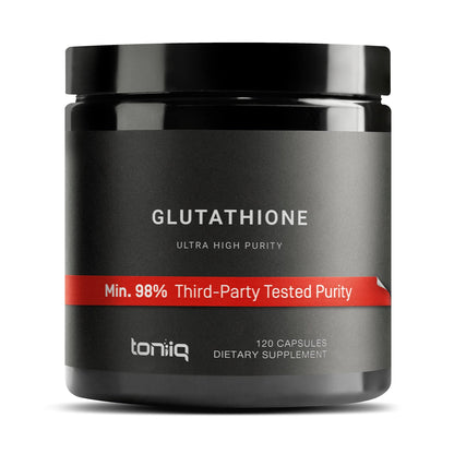 Toniiq Ultra High Strength Glutathione Capsules - 1000mg Concentrated Formula - 98%+ Highly Purified and Bioavailable - Non-GMO Fermentation - 120 Capsules Reduced Glutathione Supplement - dailyvitalstore