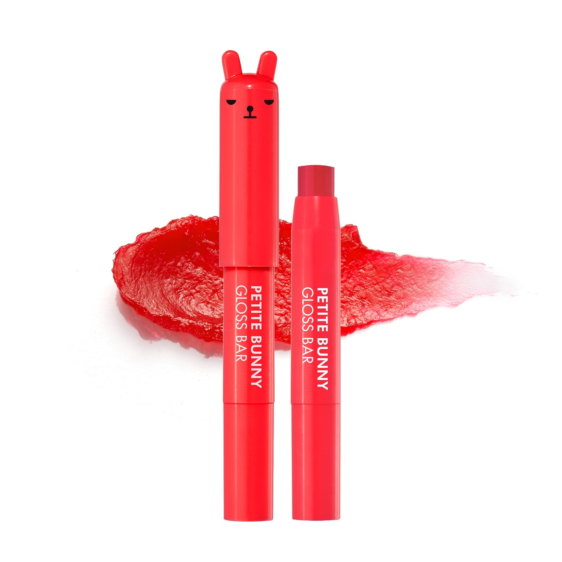 TONYMOLY Petit Bunny Lip Gloss – Easter Basket Stuffer, Cute Bunny Lip Crayon, Hydrating Korean Lip Gloss with Vitamin E for Soft, Juicy Cherry - dailyvitalstore