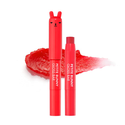 TONYMOLY Petit Bunny Lip Gloss – Easter Basket Stuffer, Cute Bunny Lip Crayon, Hydrating Korean Lip Gloss with Vitamin E for Soft, Juicy Cherry - dailyvitalstore