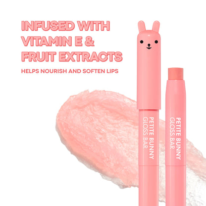 TONYMOLY Petit Bunny Lip Gloss – Easter Basket Stuffer, Cute Bunny Lip Crayon, Hydrating Korean Lip Gloss with Vitamin E for Soft, Juicy Cherry - dailyvitalstore