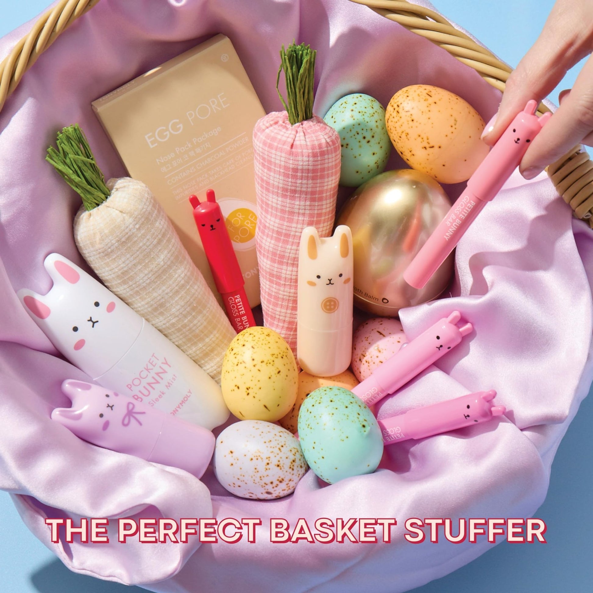 TONYMOLY Petit Bunny Lip Gloss – Easter Basket Stuffer, Cute Bunny Lip Crayon, Hydrating Korean Lip Gloss with Vitamin E for Soft, Juicy Cherry - dailyvitalstore
