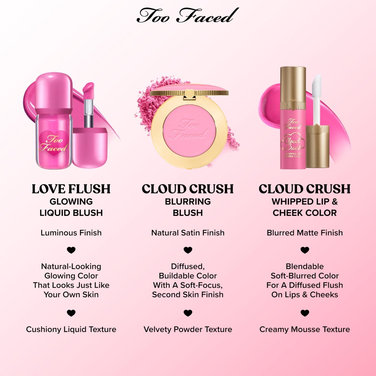 Too Faced Cloud Crush Blurring Blush | Velvety Powder Blush for Cheeks with High-Pigment Formula | 93% Naturally Derived Ingredients, Vegan & Cruelty-Free, Velvet Crush, 0.17 Ounce - dailyvitalstore