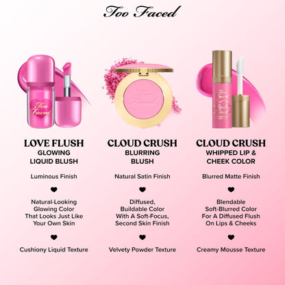 Too Faced Cloud Crush Blurring Blush | Velvety Powder Blush for Cheeks with High-Pigment Formula | 93% Naturally Derived Ingredients, Vegan & Cruelty-Free, Velvet Crush, 0.17 Ounce - dailyvitalstore