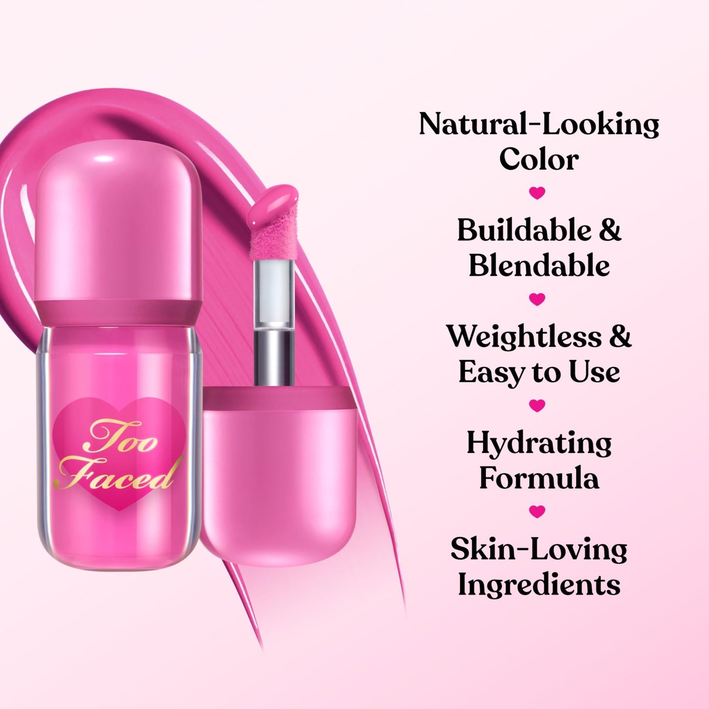 Too Faced Love Flush Blush Glowing Liquid Blush | Liquid Blush, Blendable, Luminous Blush that leaves a Flush of Color | Layer over makeup or wear alone for a natural look, Head Over Heels, 0.20 Fl Oz - dailyvitalstore