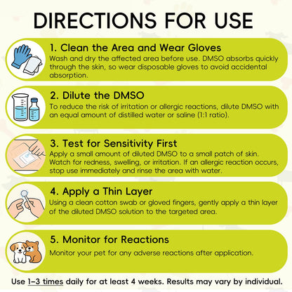Topical 99.995% DMSO for Dogs Lipoma, Lipoma Treatment for Dogs, Reduce Fatty Lumps and Bumps Inflammation, Swelling, Dog Pain Relief, DMSO in Glass Bottle with Precision Dropper, 1.7 oz - dailyvitalstore
