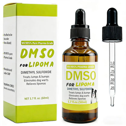 Topical 99.995% DMSO for Dogs Lipoma, Lipoma Treatment for Dogs, Reduce Fatty Lumps and Bumps Inflammation, Swelling, Dog Pain Relief, DMSO in Glass Bottle with Precision Dropper, 1.7 oz - dailyvitalstore