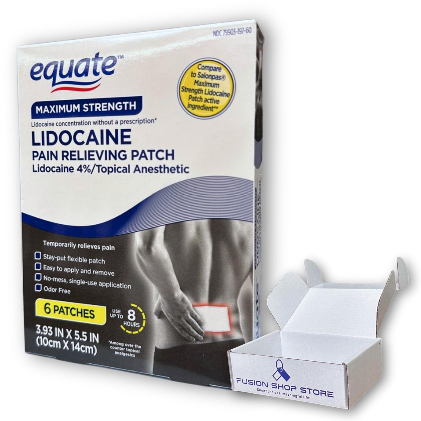 Topical anesthetic 4% Patch- 6 Count (Pack of 1), Boxed By Fusion Shop Store - dailyvitalstore
