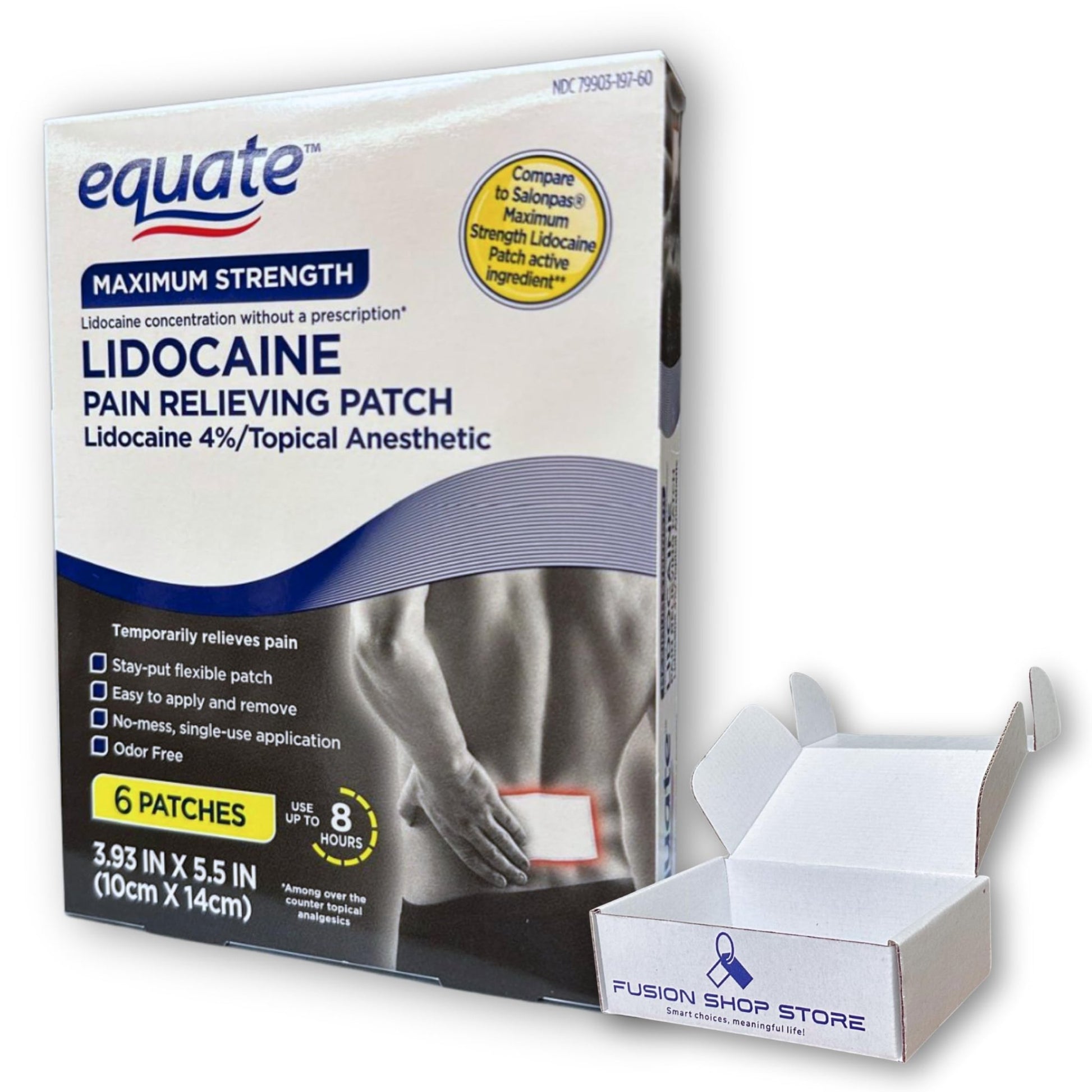 Topical anesthetic 4% Patch- 6 Count (Pack of 1), Boxed By Fusion Shop Store - dailyvitalstore
