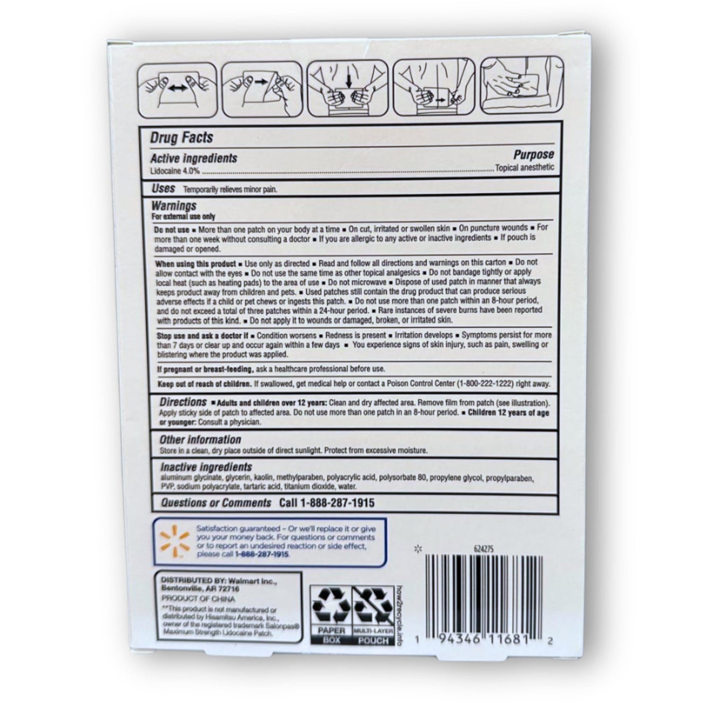 Topical anesthetic 4% Patch- 6 Count (Pack of 1), Boxed By Fusion Shop Store - dailyvitalstore