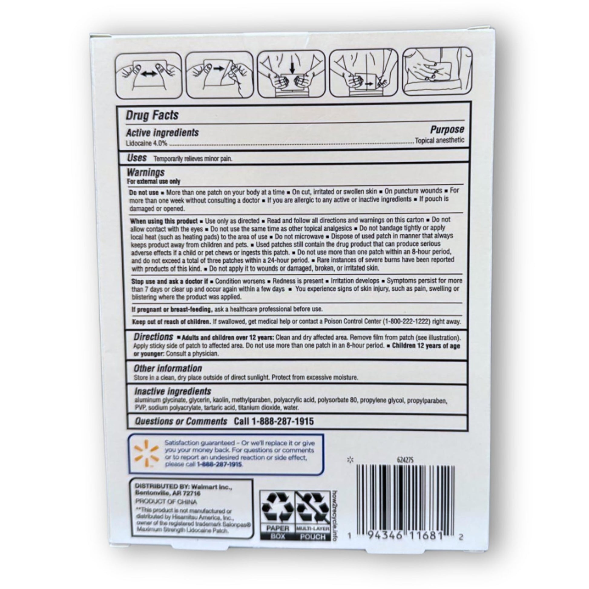 Topical anesthetic 4% Patch- 6 Count (Pack of 1), Boxed By Fusion Shop Store - dailyvitalstore
