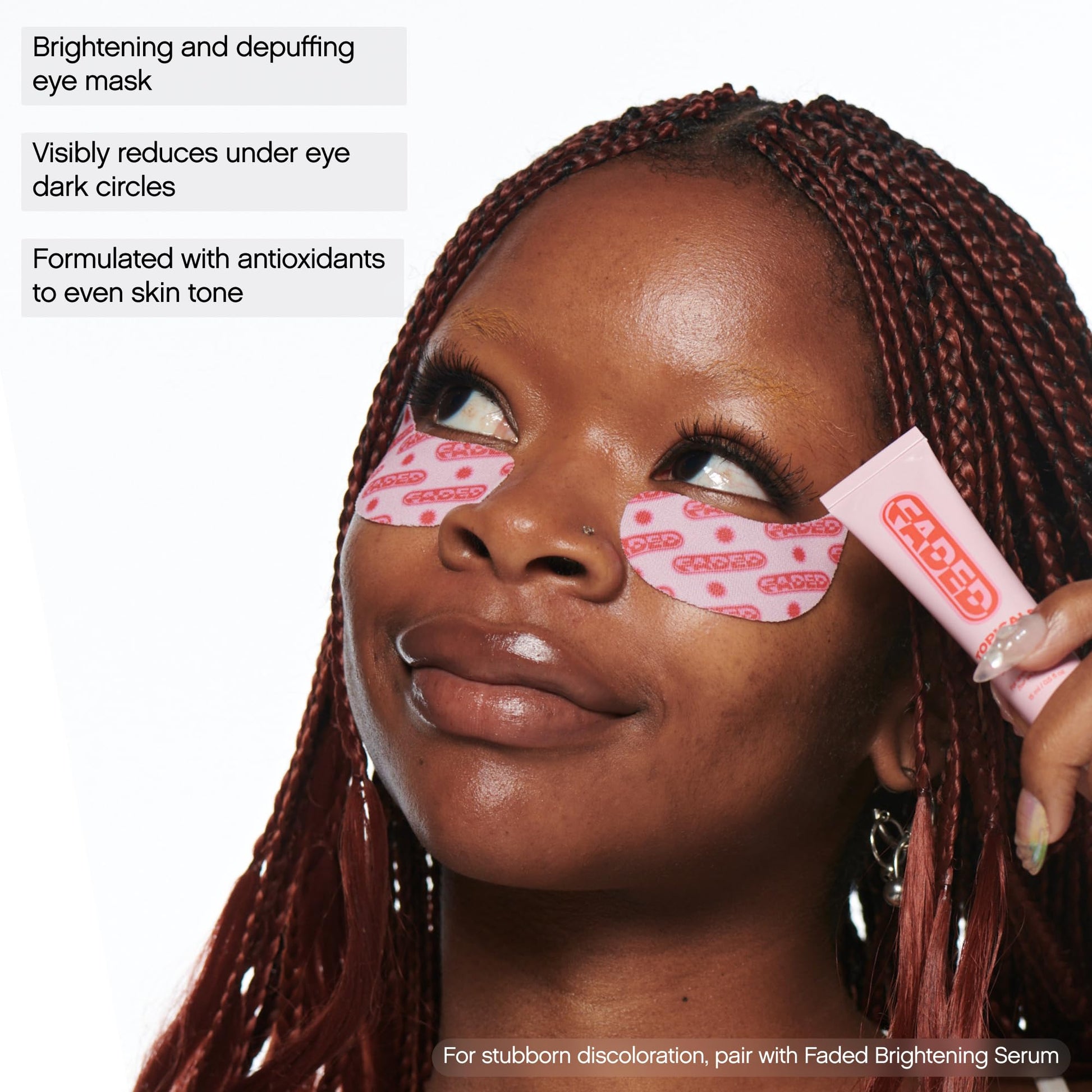 Topicals Faded Brightening Under Eye Masks | Patches to Depuff, Hydrate, Brighten and Cool | Reduce Dark Circles and Fine Lines | Contains Kojic Acid, Caffeine and Niacinamide (Set of 6) - dailyvitalstore