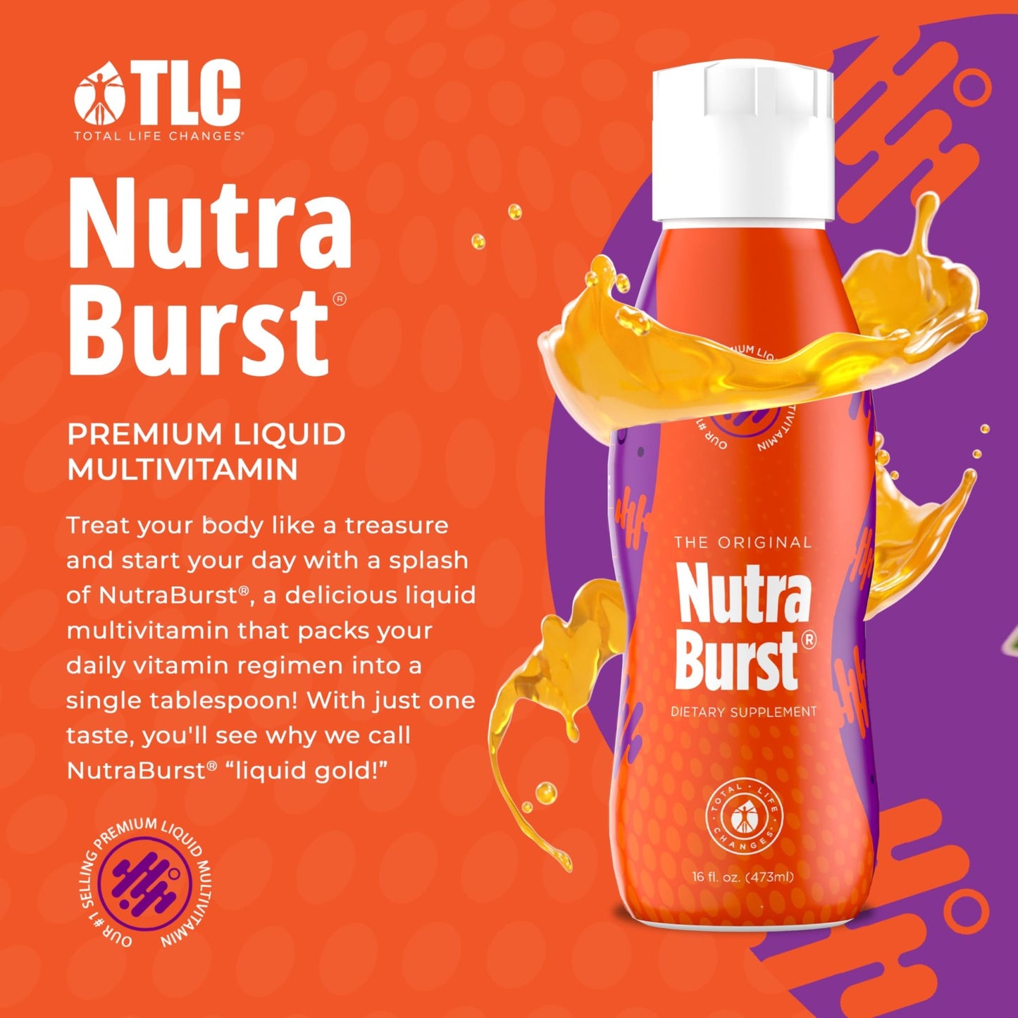 Total Life Changes NutraBurst - Liquid Multivitamin, Daily Nutritional Support, Packed with Essential Vitamins and Minerals, 16 fl. oz - dailyvitalstore