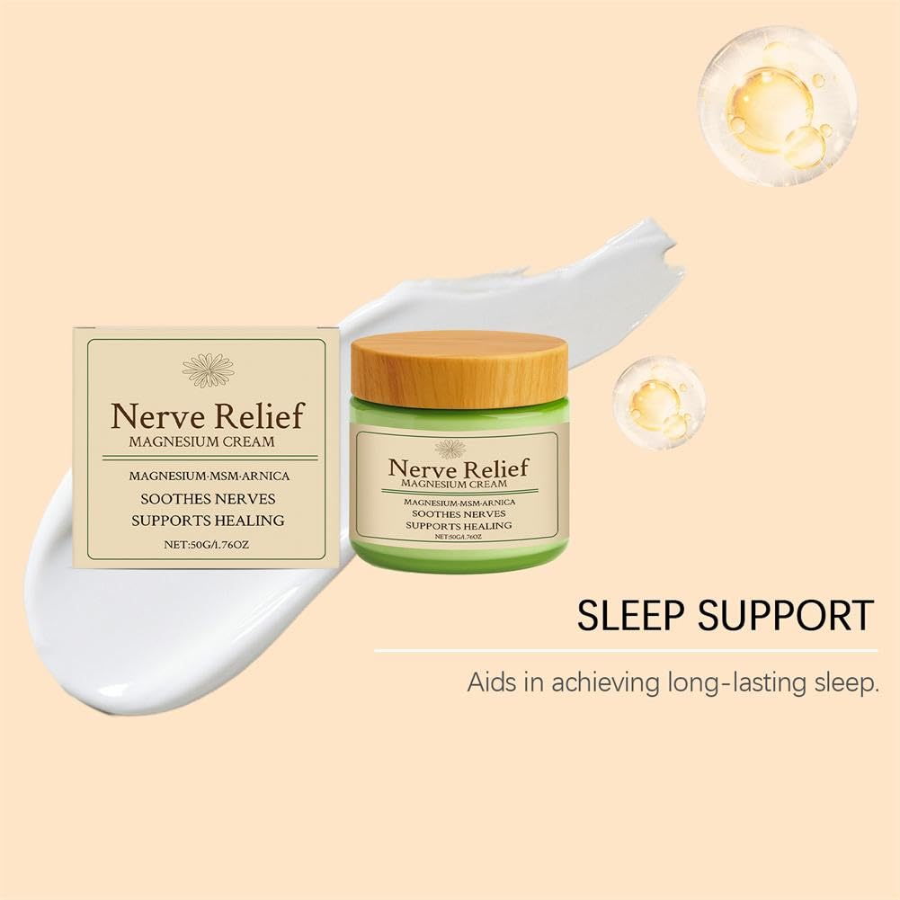 Total Relief Magnesium Cream for Nerve Relief with MSM & Arnica — Soothing Topical Support for Neuropathy & Muscle Relaxation — 2 Pack Value Set (3.52oz Total) - dailyvitalstore