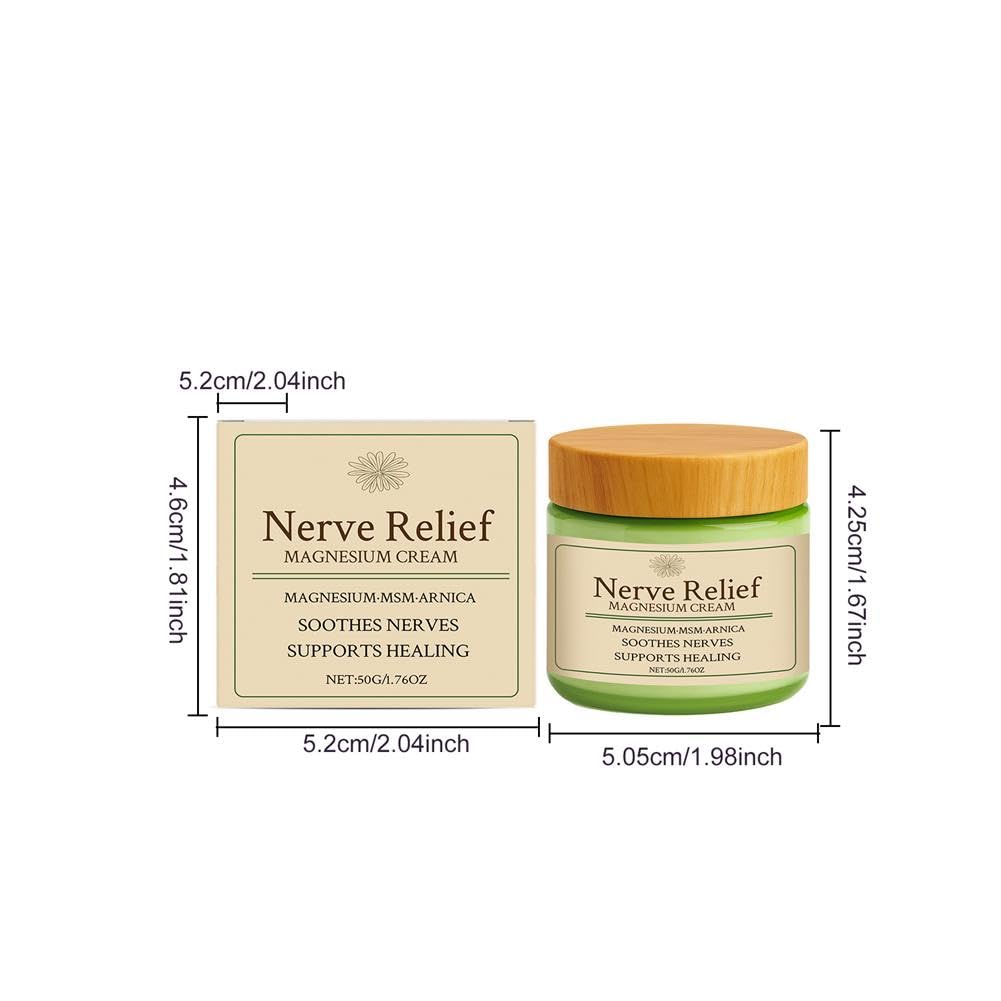 Total Relief Magnesium Cream - Nerve Relief Magnesium Cream with MSM & Arnica,Total ReliefCream for Muscle Relaxation, Soothes Nerves & Daily Soothing Support, Deep Hydration,50g/1.76oz - dailyvitalstore