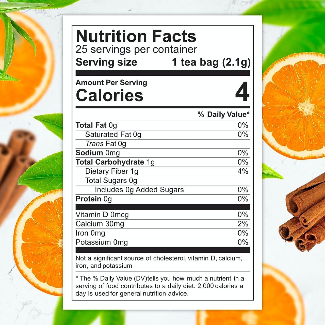 Total Tea SIimming Detox Tea Caffeine Free - 25 Day Detox - Herbal Tea with Chamomile, Hibiscus Tea & Ginger Root for Colon Cleanse – Natural Citrus & Cinnamon - dailyvitalstore