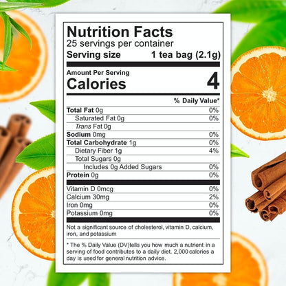 Total Tea SIimming Detox Tea Caffeine Free - 25 Day Detox - Herbal Tea with Chamomile, Hibiscus Tea & Ginger Root for Colon Cleanse – Natural Citrus & Cinnamon - dailyvitalstore