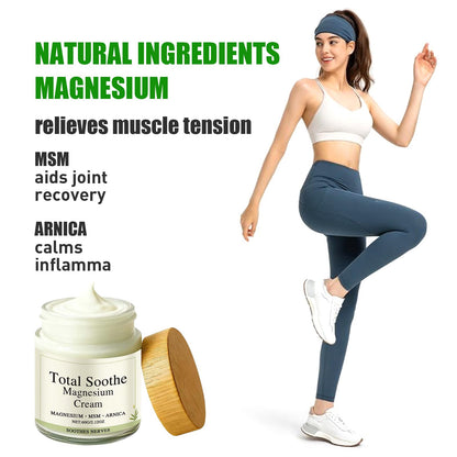 TotalRelief Magnesium Cream - MSM & Arnica – Fast Absorbing, Joint Relief Cream with Mineral Delivery Formula,Non-Greasy Topical for Everyday Joint & Muscle Comfort - dailyvitalstore