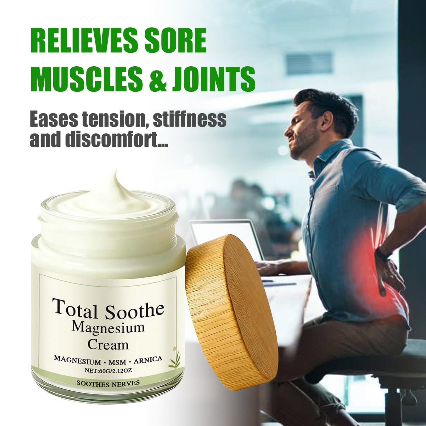TotalRelief Magnesium Cream - MSM & Arnica – Fast Absorbing, Joint Relief Cream with Mineral Delivery Formula,Non-Greasy Topical for Everyday Joint & Muscle Comfort - dailyvitalstore
