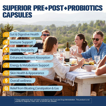 Totaria 5-in-1 Probiotic Prebiotic & Postbiotic for Women Men, 60 Billion CFU 24 Strains w/Digestive Enzymes, Prebiotic Fiber, Slippery Elm - dailyvitalstore