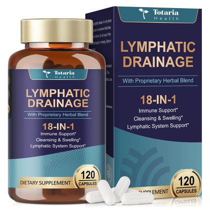 Totaria Lymphatic Drainage - Reduce Lymph Swelling with Echinacea, Dandelion, Burdock, Bromelain, Vitamin C, Zinc, Selenium, Proprietary Herbal Blend, Lymph MD System Support, 120 Counts - dailyvitalstore