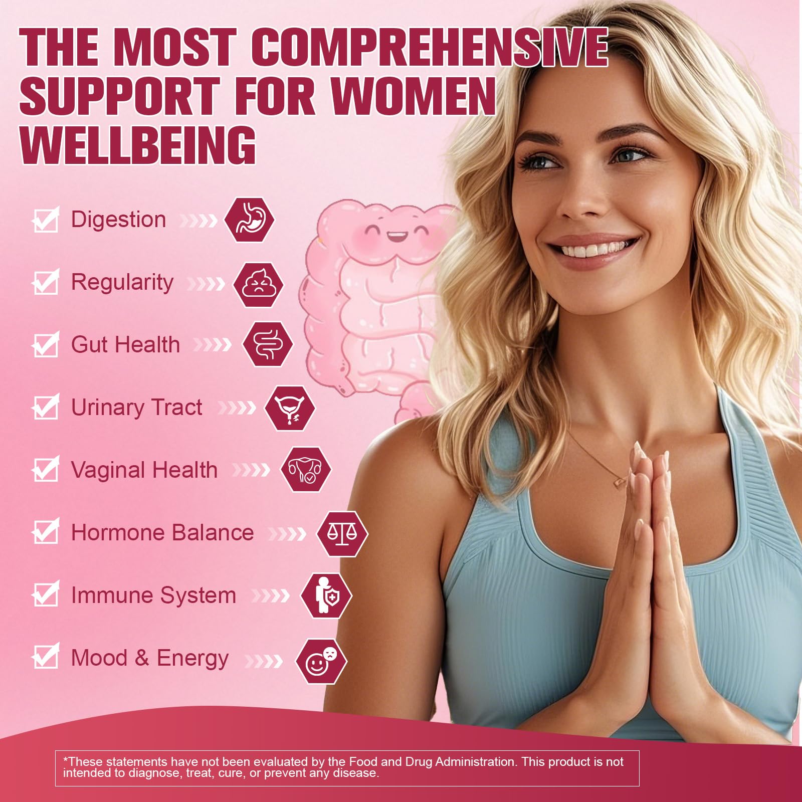 Totaria Probiotics for Women, 120 Billion Women Probiotic, with Akkermansia, Digestive Enzymes & Prebiotics, Cranberry, D-Mannose, for Gut, Vaginal, Urinary - dailyvitalstore