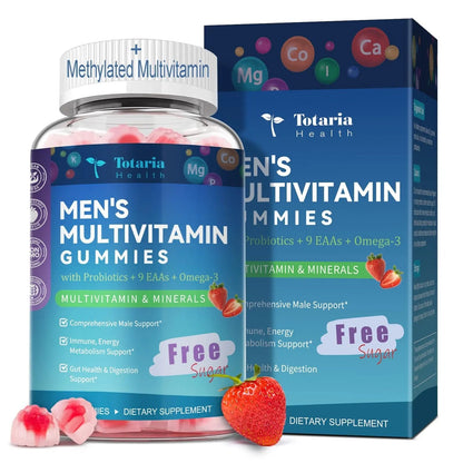 Totaria Sugar Free Multivitamin for Men with Omega 3, Probiotics, Mens Multivitamins Gummies w/Methylated B Complex - dailyvitalstore