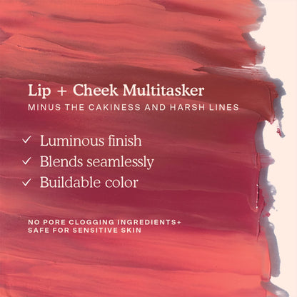 Tower 28 BeachPlease Cream Blush + Tinted Lip Balm - Multi-Use Lip Tint + Dewy Blush for Cheeks With Aloe Vera + Green Tea - Vegan, Non-Comedogenic Makeup for Sensitive Skin - Magic Hour (0.16 oz) - dailyvitalstore