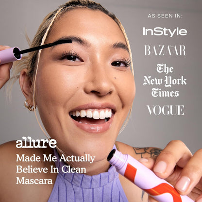Tower 28 MakeWaves Vegan Black Mascara - Volumizing & Lengthening Mascara for Sensitive Eyes - With Aquaflex Technology for Humidity-Proof Lift - Hypoallergenic Eye Makeup - Jet (0.29 oz) - dailyvitalstore