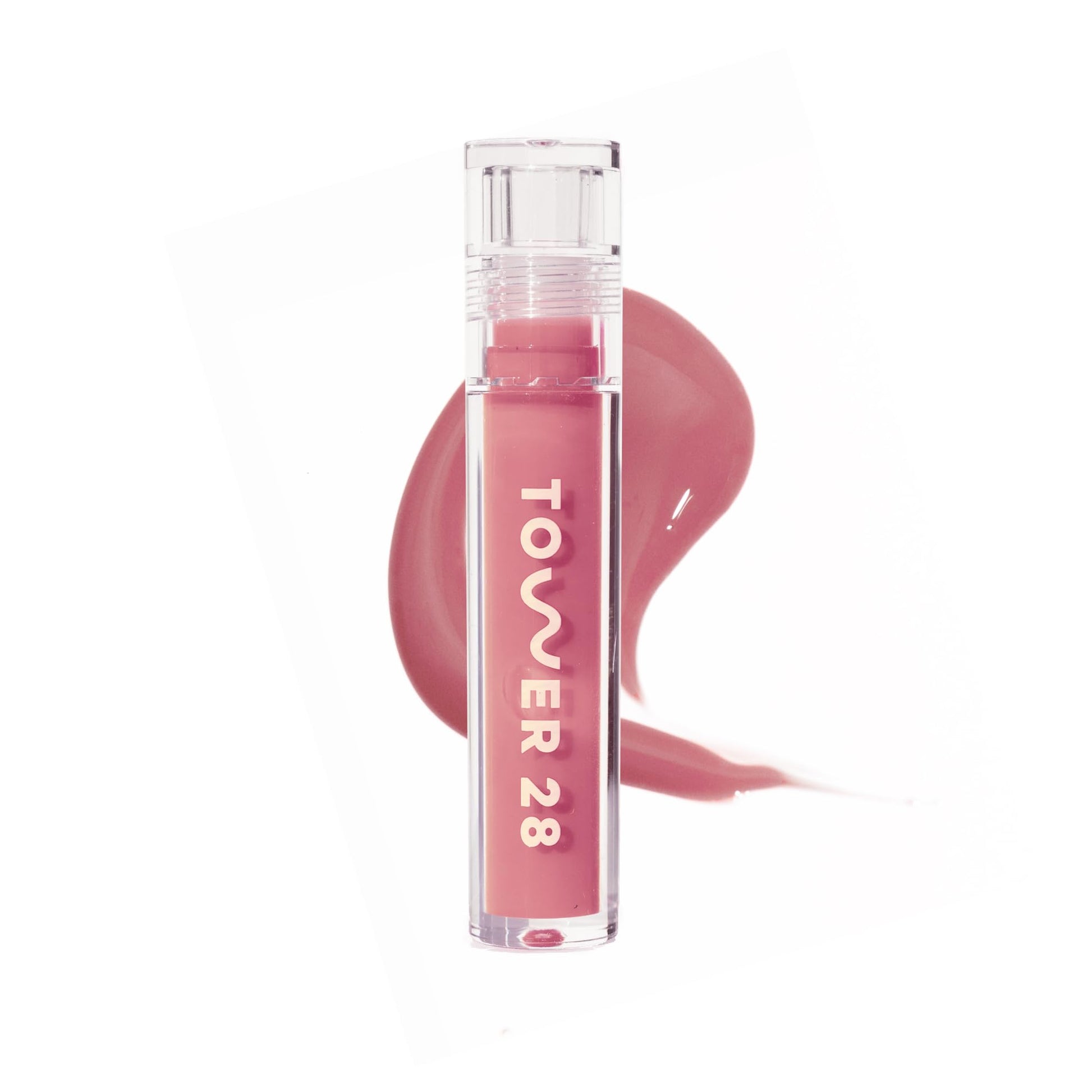 Tower 28 ShineOn Lip Gloss Jelly - Hydrating Tinted Lip Balm + Milky Gloss for Sensitive Lips - Non-Sticky + High-Shine Jelly Formula with Nourishing Oil Blend - Pistachio - Nude Pink (0.13) - dailyvitalstore