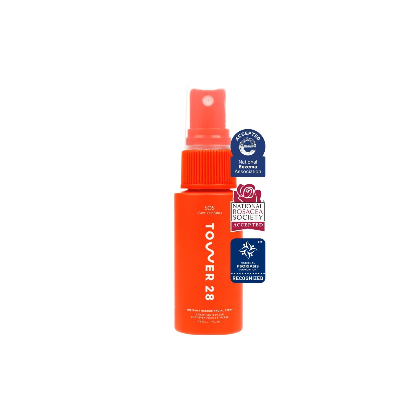 Tower 28 SOS Daily Rescue Facial Spray - Hypochlorous Acid Spray to Help Reduce Redness, Calm Irritation + Alleviate Flare-Ups - Purifying Travel Size Face Toner - Everyday Skin Care Essential (1 oz) - dailyvitalstore