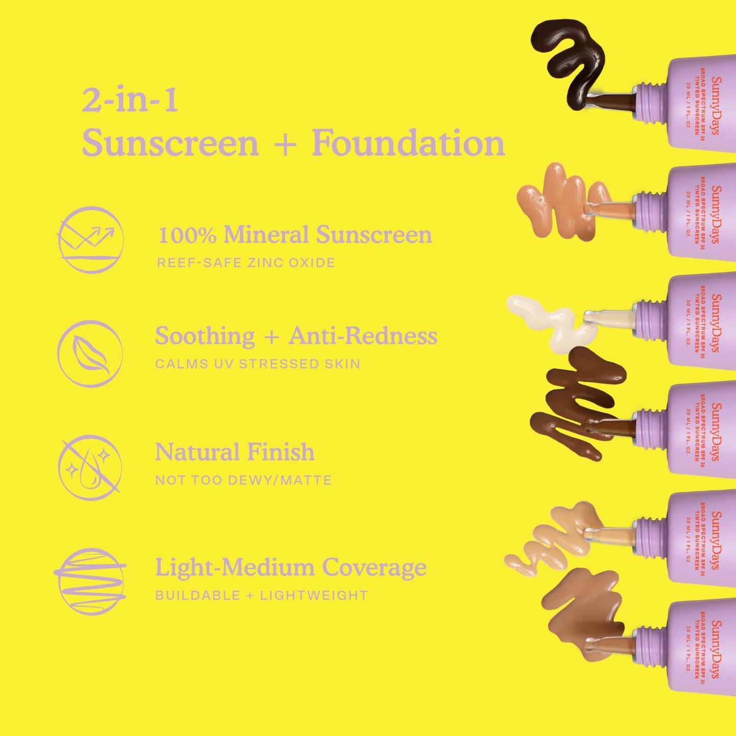 Tower 28 SunnyDays SPF 30 Tinted Moisturizer - 2-in-1 Buildable Coverage Foundation + Mineral Sunscreen for Face - Zinc Oxide, Aloe & Prickly Pear for Sensitive Skin - 15/Light Warm (1 oz) - dailyvitalstore