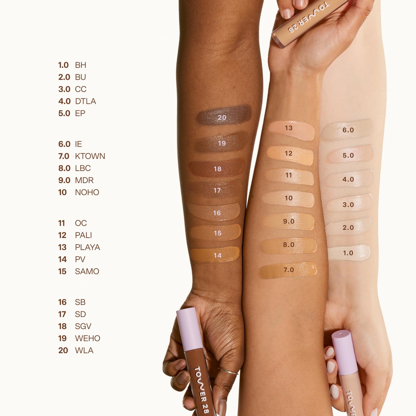 Tower 28 Swipe Serum Concealer - Hydrating Medium-Full Coverage Concealer + Under Eye Brightener - Skin Care Infused Makeup with Hyaluronic Acid + Soothing Centella - 1.0 Fair/Neutral (0.22 oz) - dailyvitalstore
