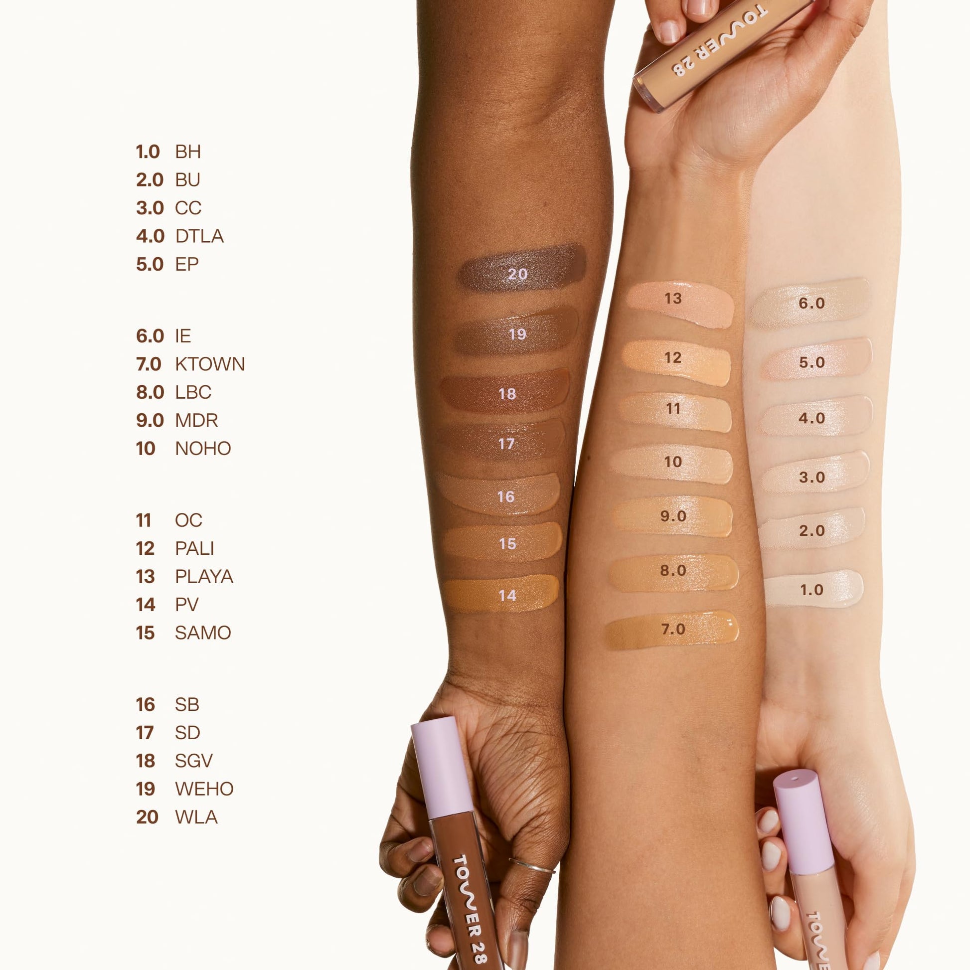 Tower 28 Swipe Serum Concealer - Hydrating Medium-Full Coverage Concealer + Under Eye Brightener - Skin Care Infused Makeup with Hyaluronic Acid + Soothing Centella - 1.0 Fair/Neutral (0.22 oz) - dailyvitalstore