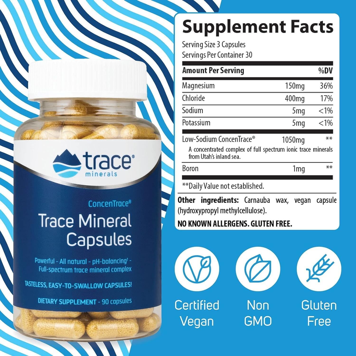Trace Minerals ConcenTrace Trace Mineral Capsules - ConcenTrace Capsules for Overall Health - Bone Strength, Muscle Recovery & Energy Support - dailyvitalstore
